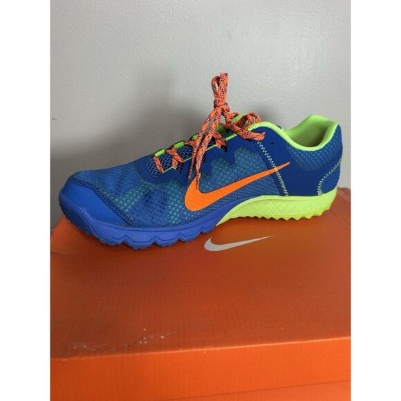 Nike Zoom Wildhorse Shoes Mens 11.5 Blue Orange Volt Trail Running 599118-483 - Picture 10 of 11